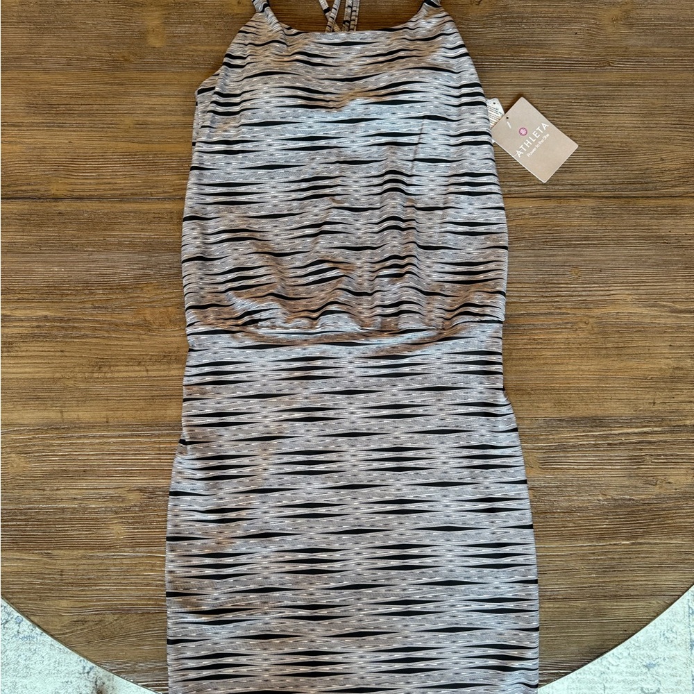 Athleta Black and White Patterned Dress